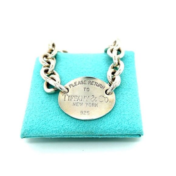T&Co. 925 Oval Tag Choker Necklace - Picture 1 of 10